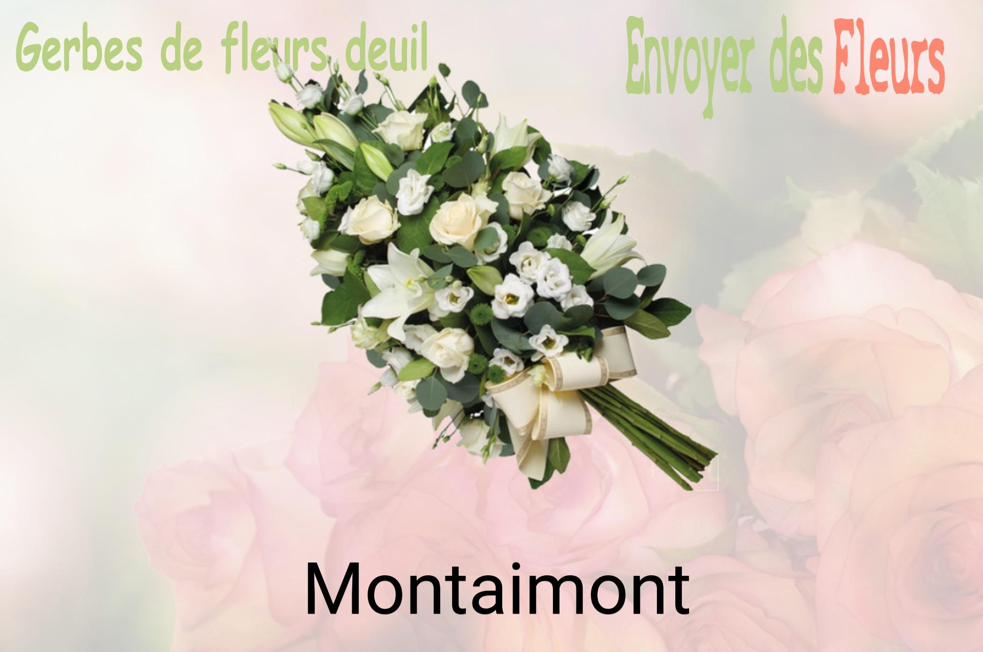 Gerbe de fleurs de deuil livrée à Montaimont